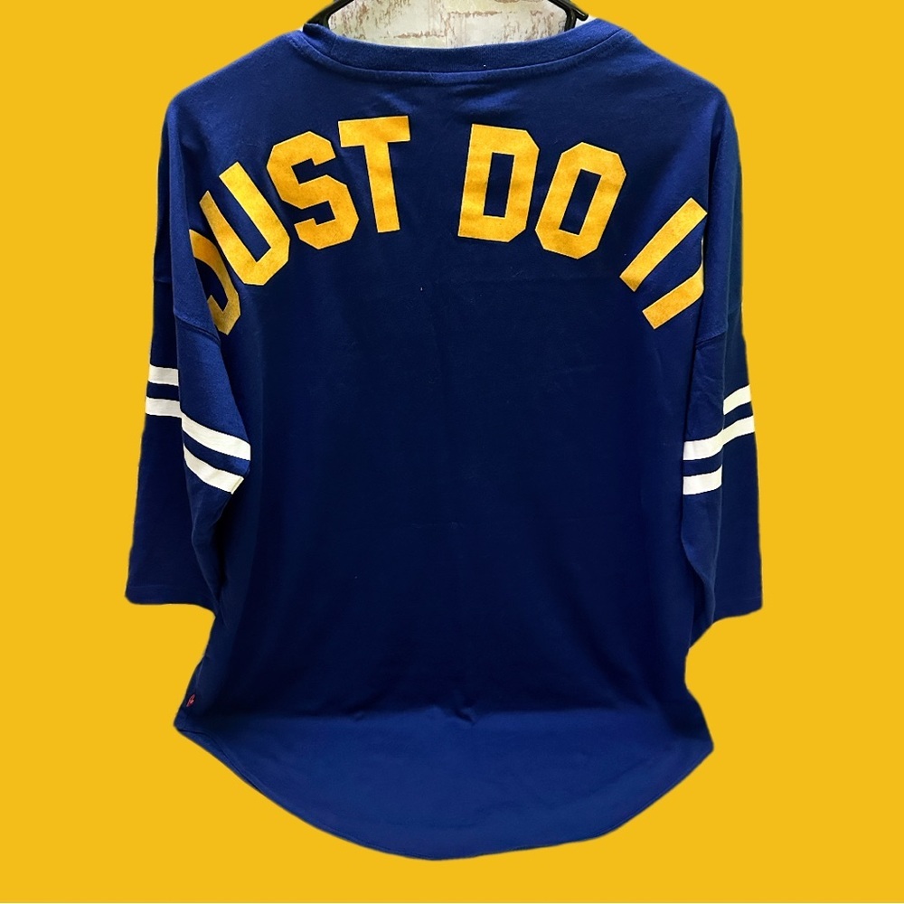 Nike Old School Blue and Yellow Long Sleeve Tee size L